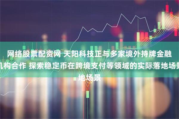 网络股票配资网 天阳科技正与多家境外持牌金融机构合作 探索稳定币在跨境支付等领域的实际落地场景